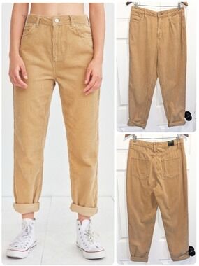 Urban Outfitters BDG Mom High Rise Corduroy Pants Tan Slouchy Cords Size 29